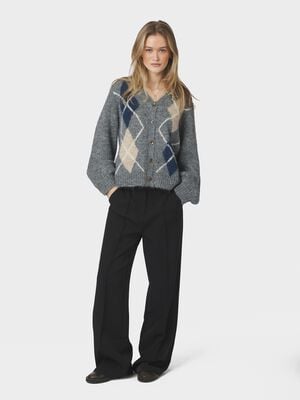 Beleney Small Check Fluff Cardigan