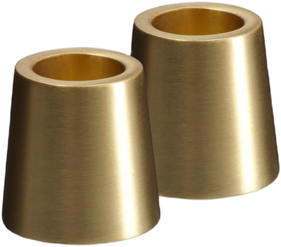 Light Candleholder mini taper, Matte brass, 2-pack, 2,3x2,3 cm
