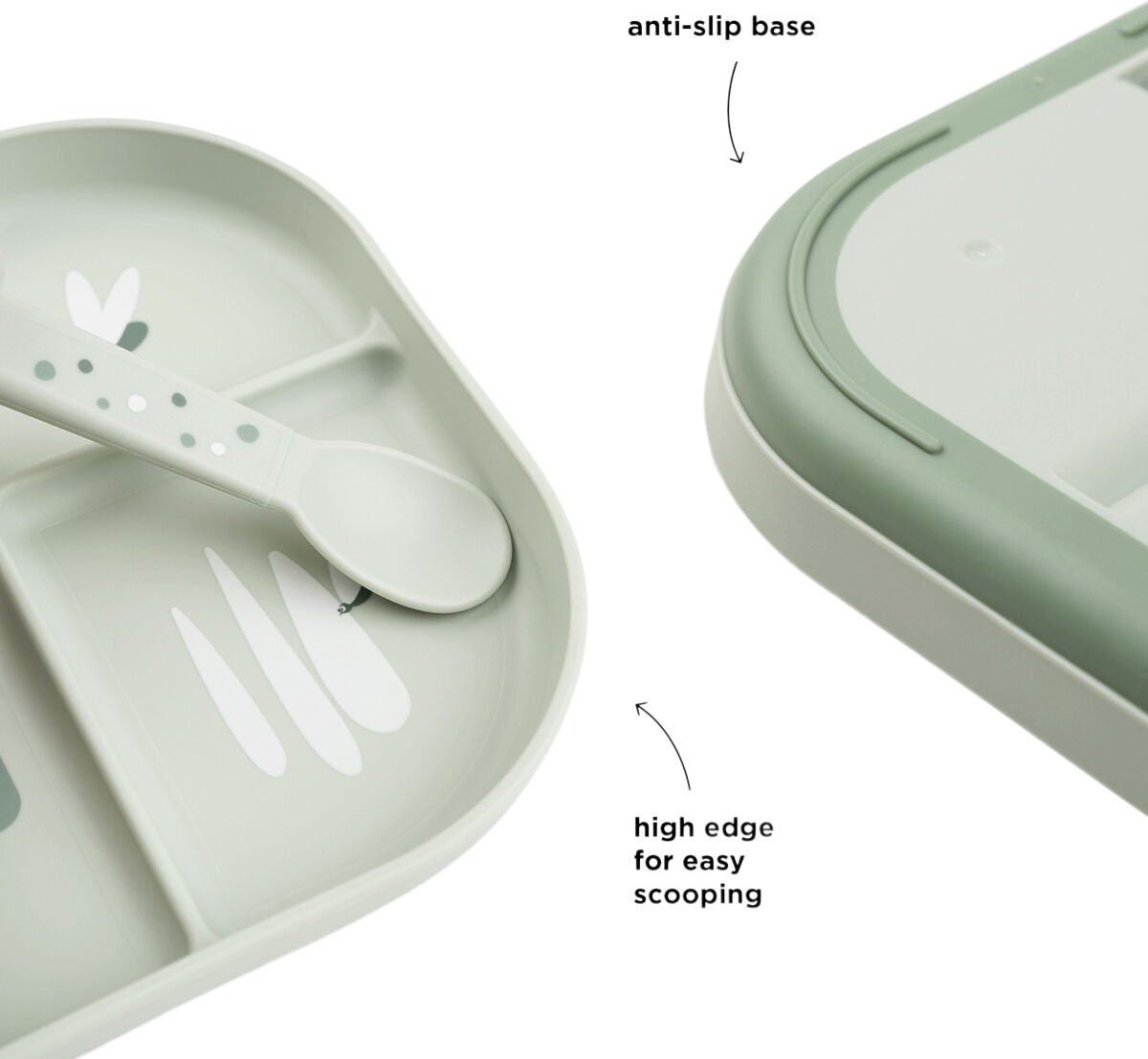 Foodie inddelt tallerken Croco Gr&oslash;n