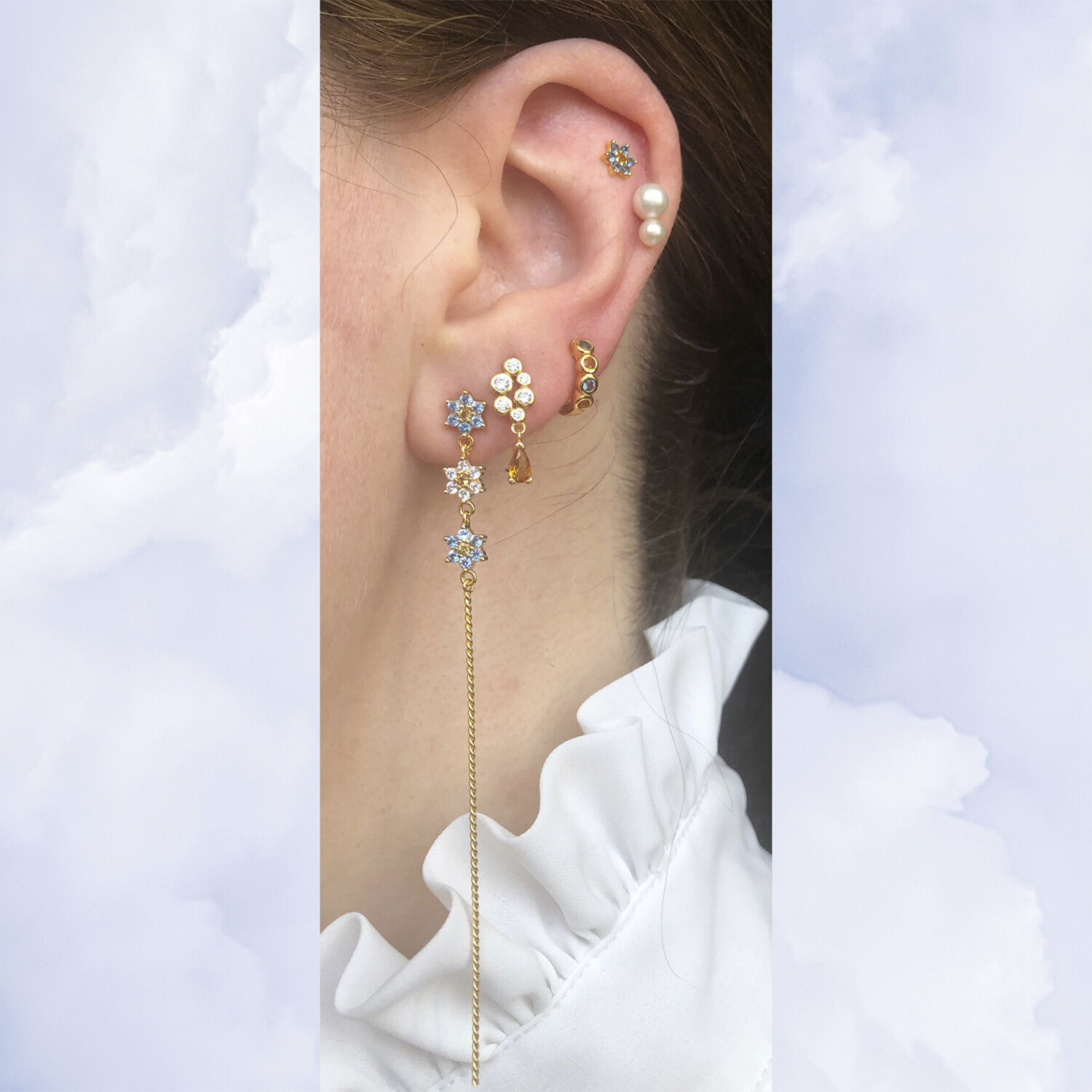 Ellie Huggie Light Blue/Orange