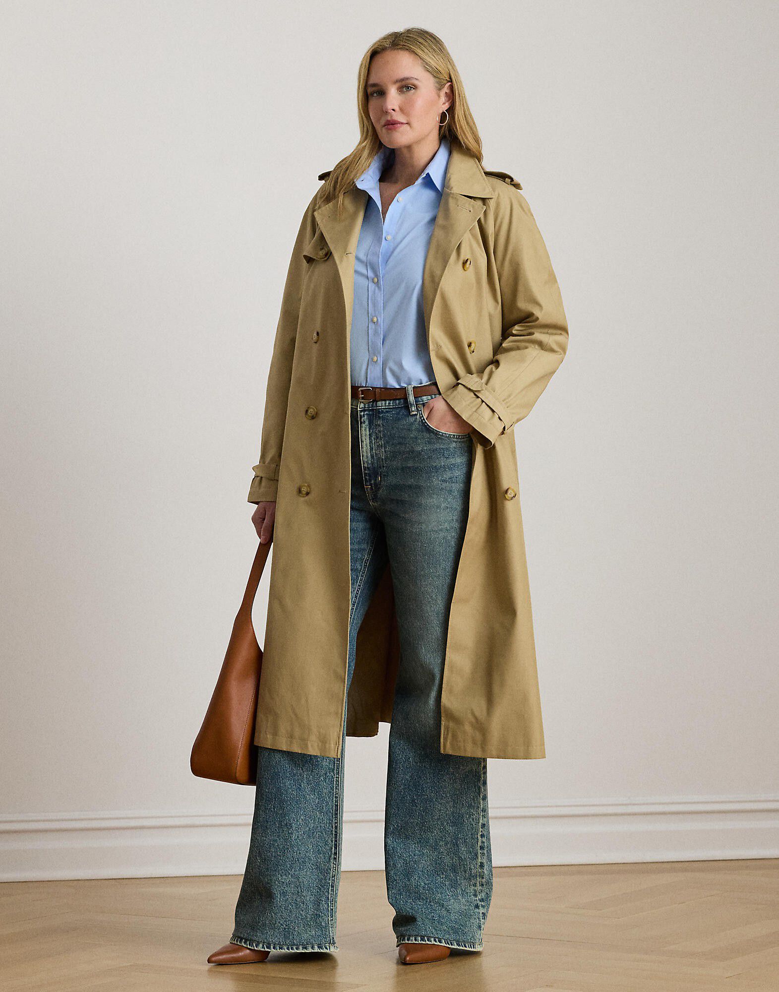 Double-Breasted Belted Trench Coat