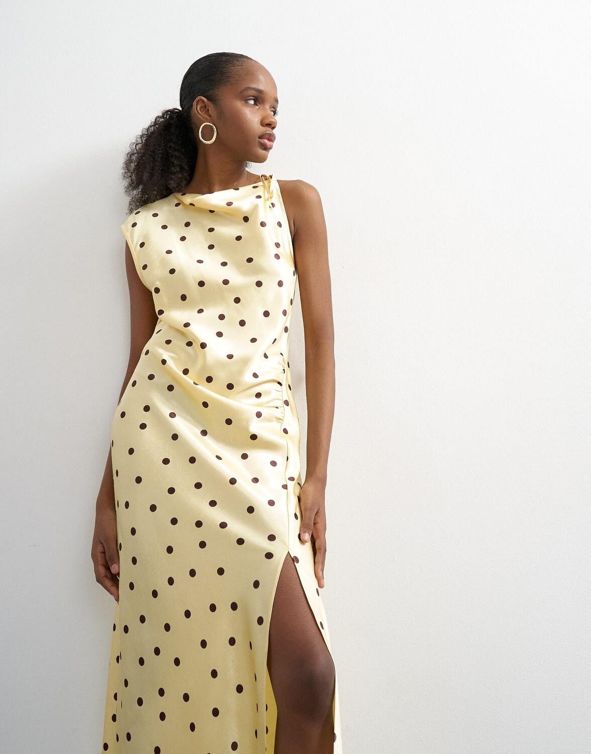 Tscalla Satin Polka Dot Maxi Dress Wvn