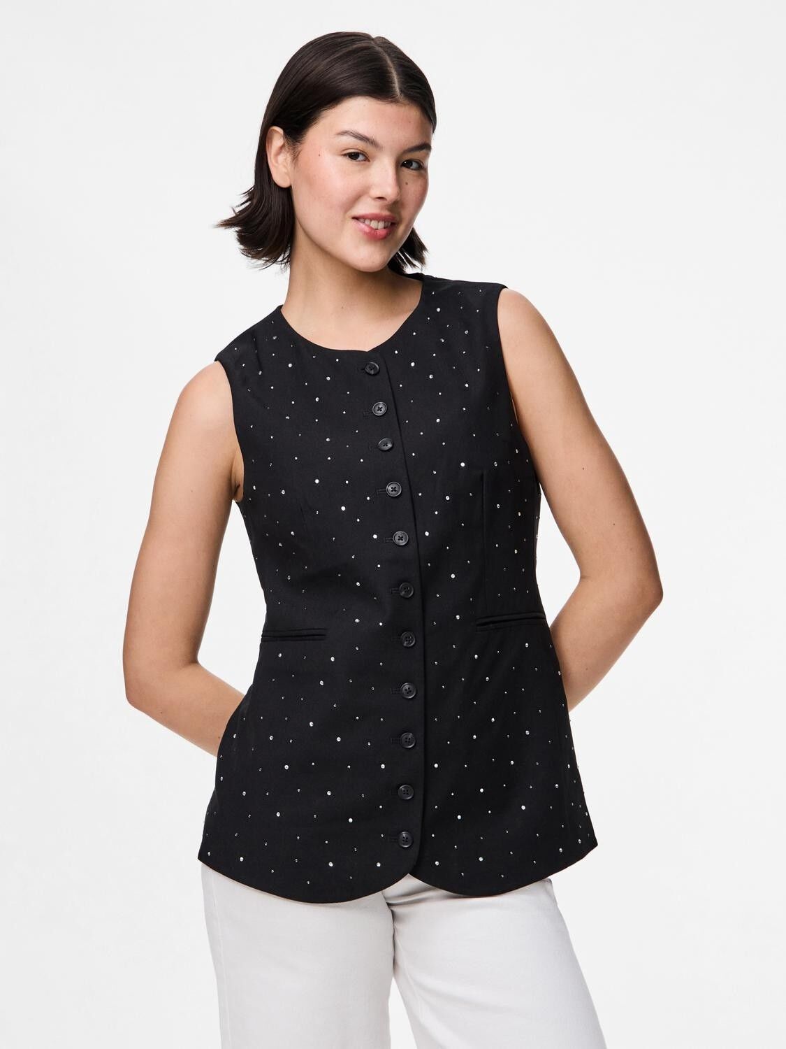 PCMICHELLE RHINESTONE WAISTCOAT