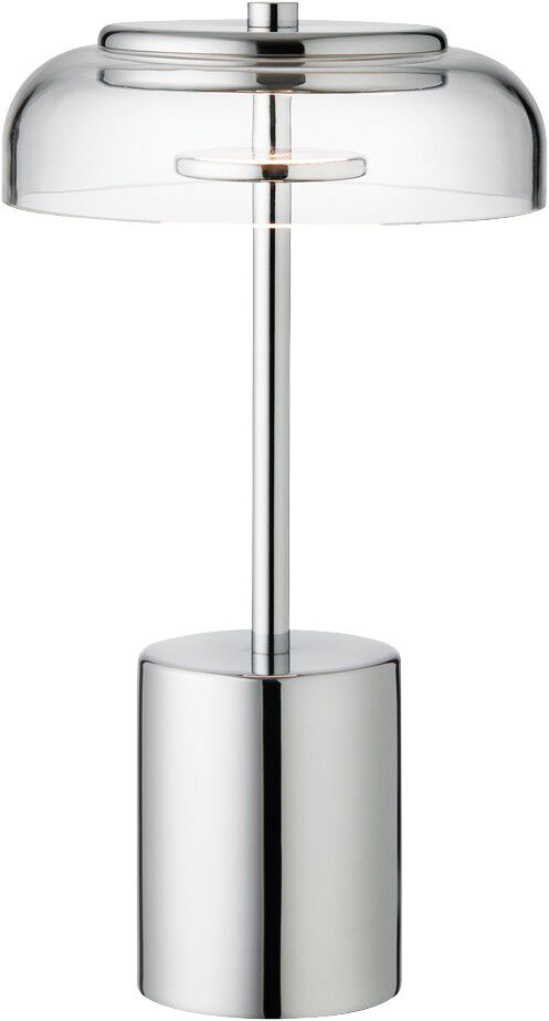 Blossi Table Mini, portable, chrome / clear