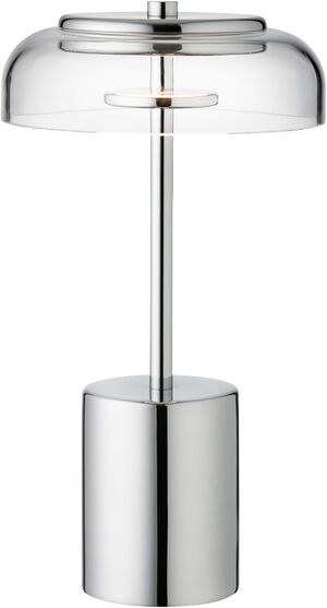 Blossi Table Mini, portable, chrome / clear