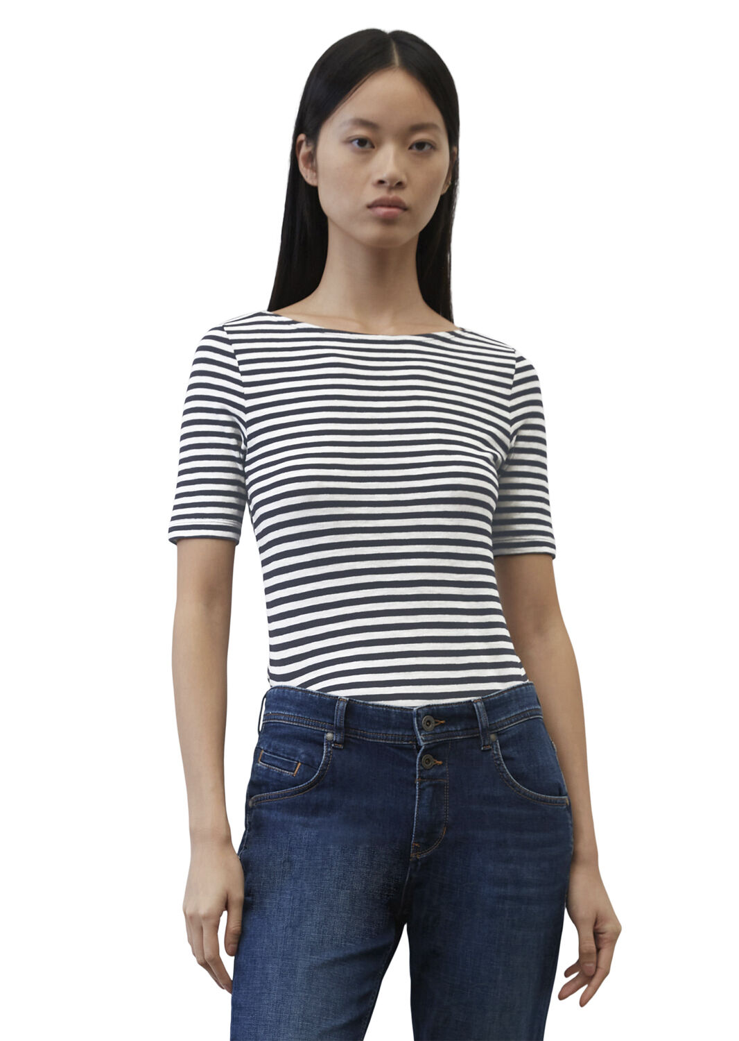 T-shirt, short sleeve, boat neck