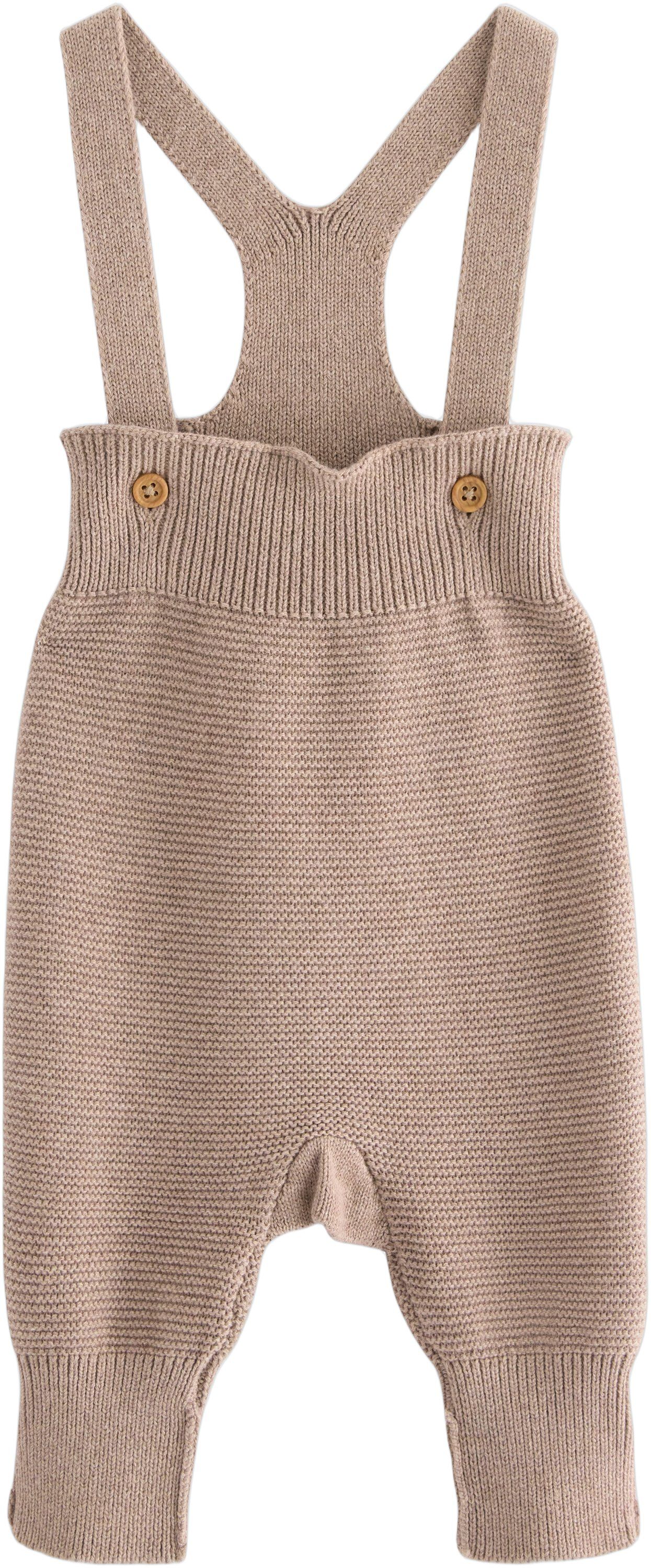 Strikkede sm&aelig;kbukser i bl&oslash;d og elas