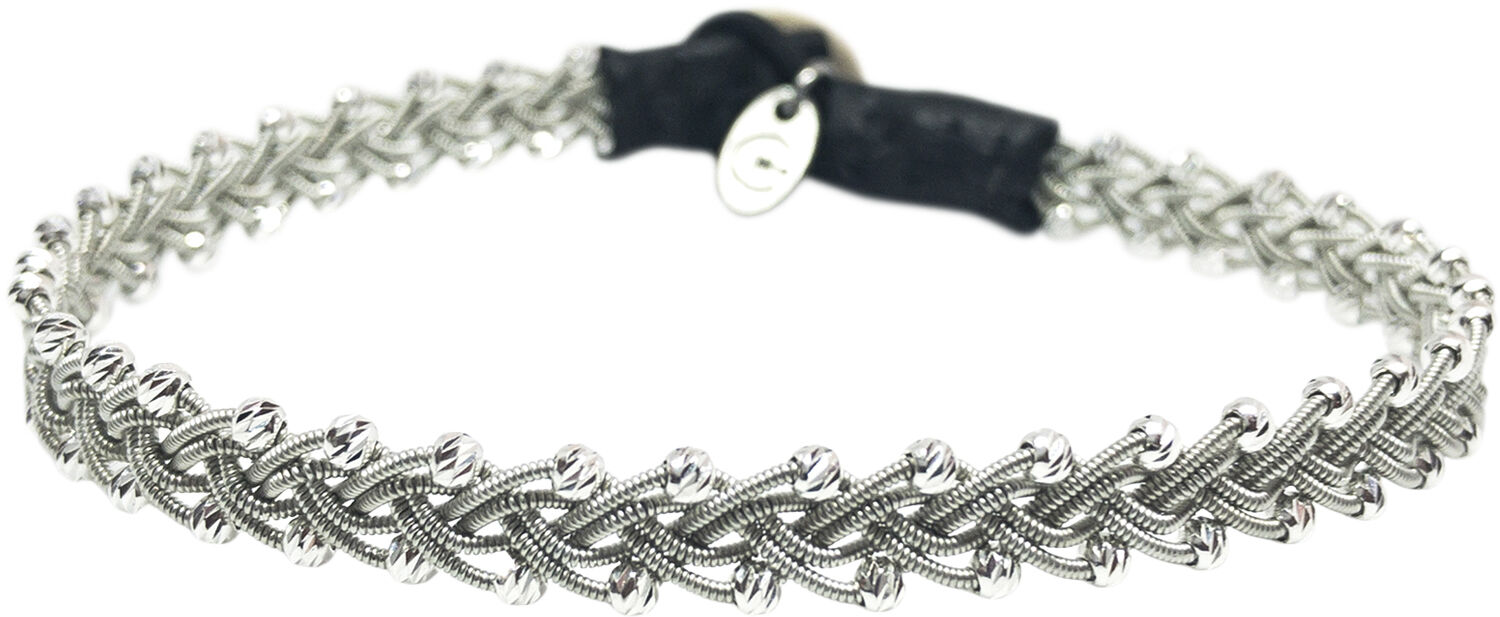 Maria Facet Silver Beads Black