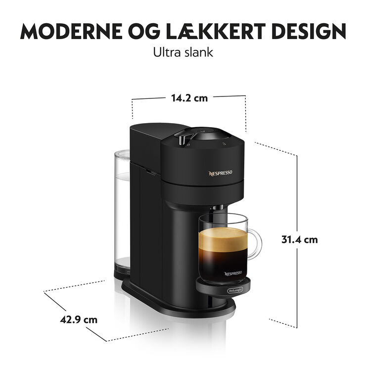 Nespresso Vertuo Next kaffemaskine fra De'Longhi®, Matt Blac