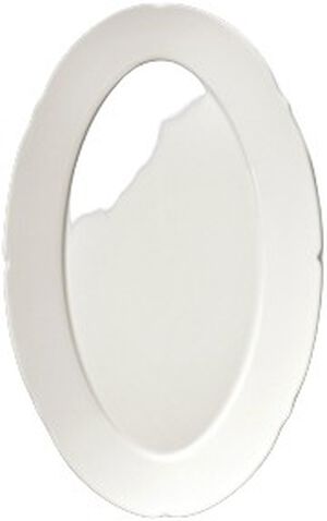 OVAL PLATE M WHITE SILHOUETTE