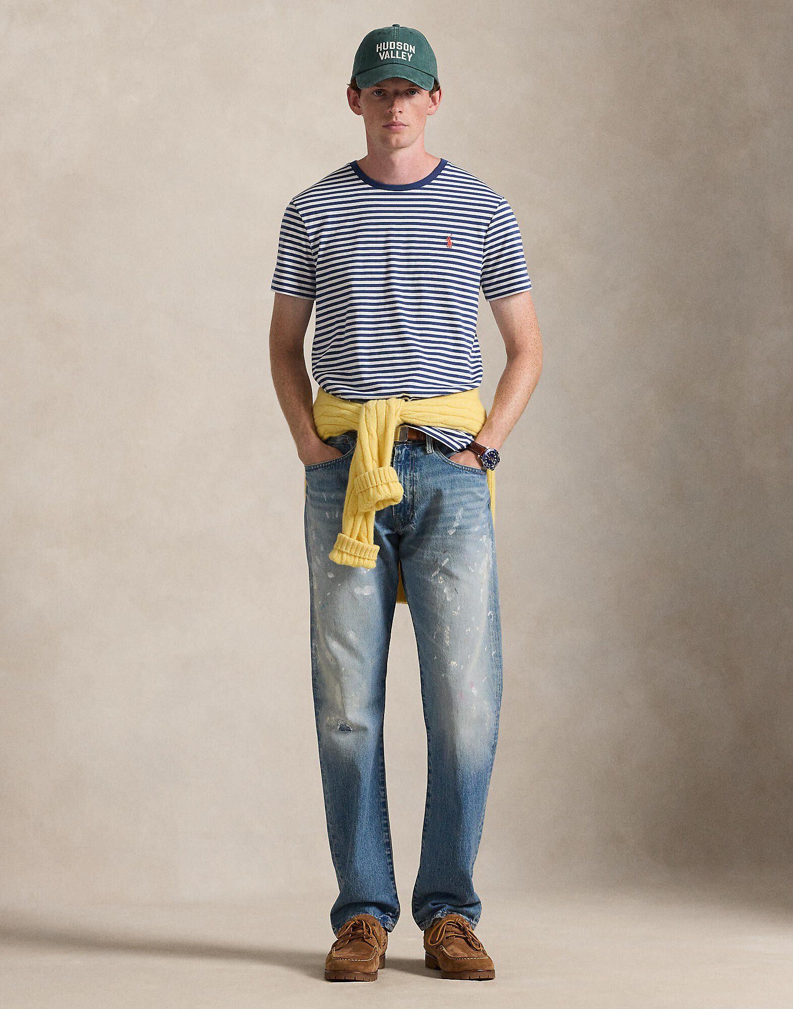 Custom Slim Fit Striped Jersey T-Shirt