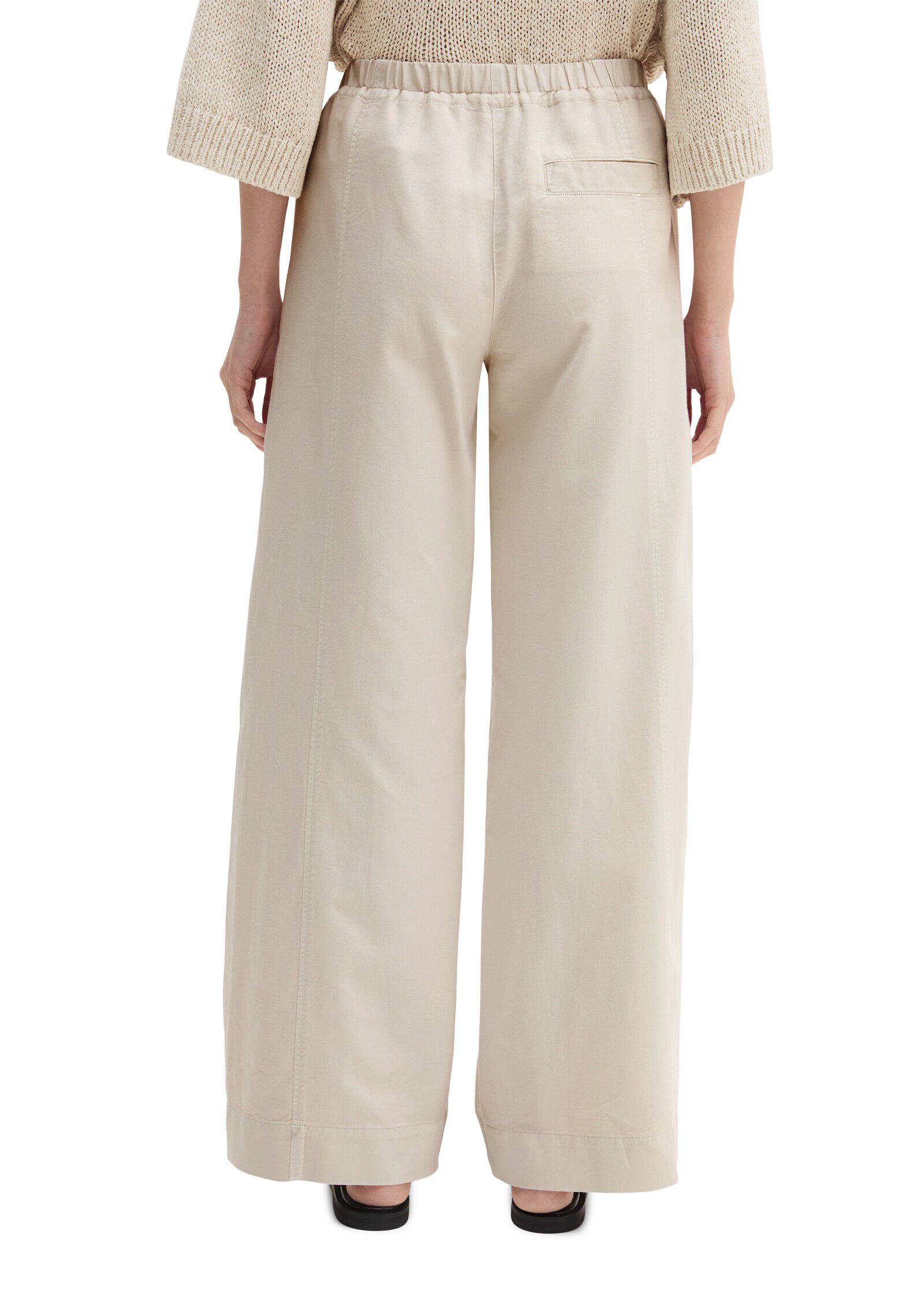 Pants, wide leg, drawstring and ela