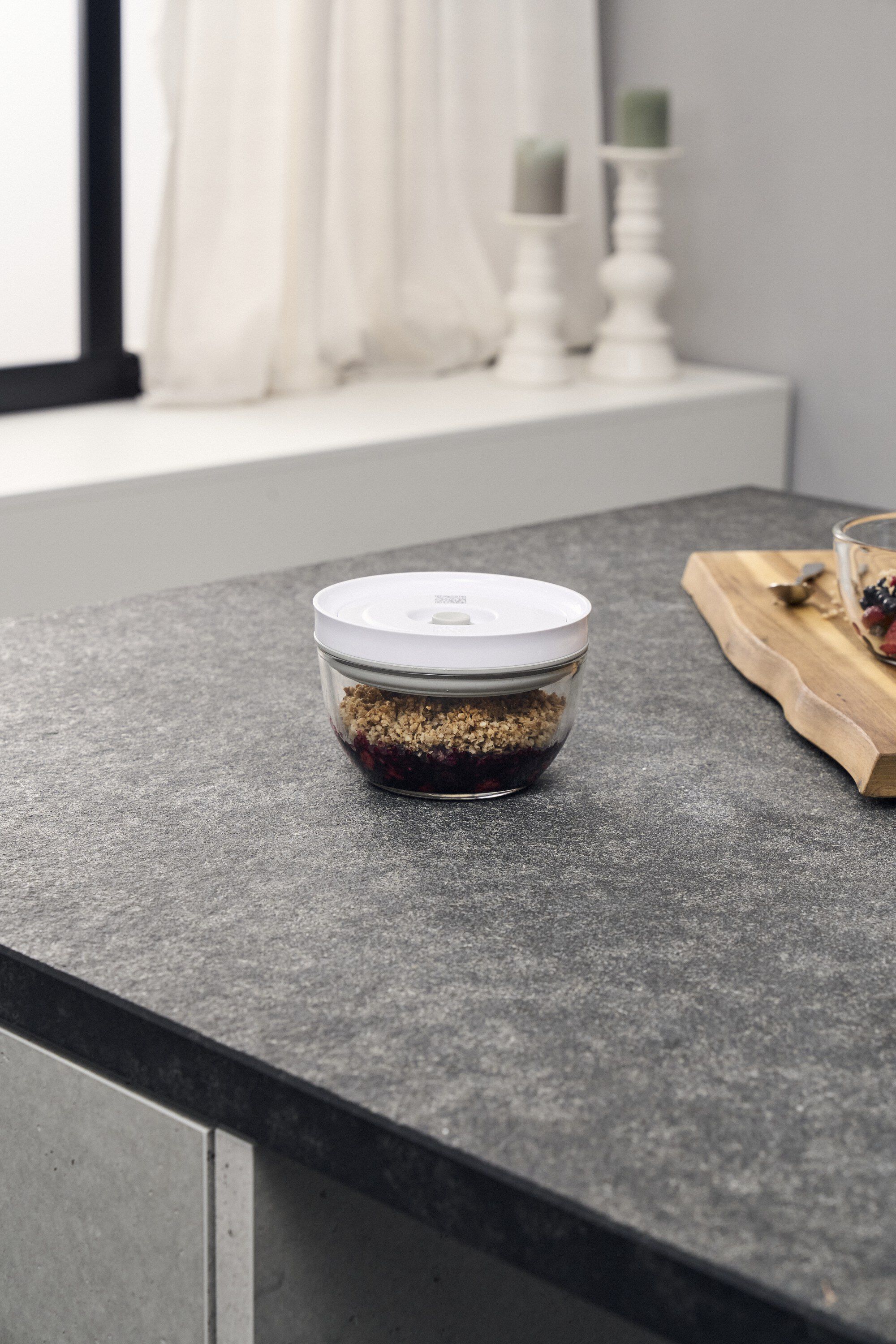 Fresh & Save BOWLS Vakuumsk&aring;l S / 12 cm, Glas, Gennemsigtig