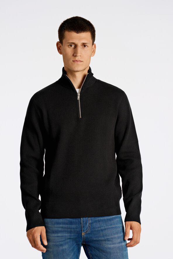 Half zip rib knit