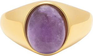 Women's Oval Amethyst Signet Ring