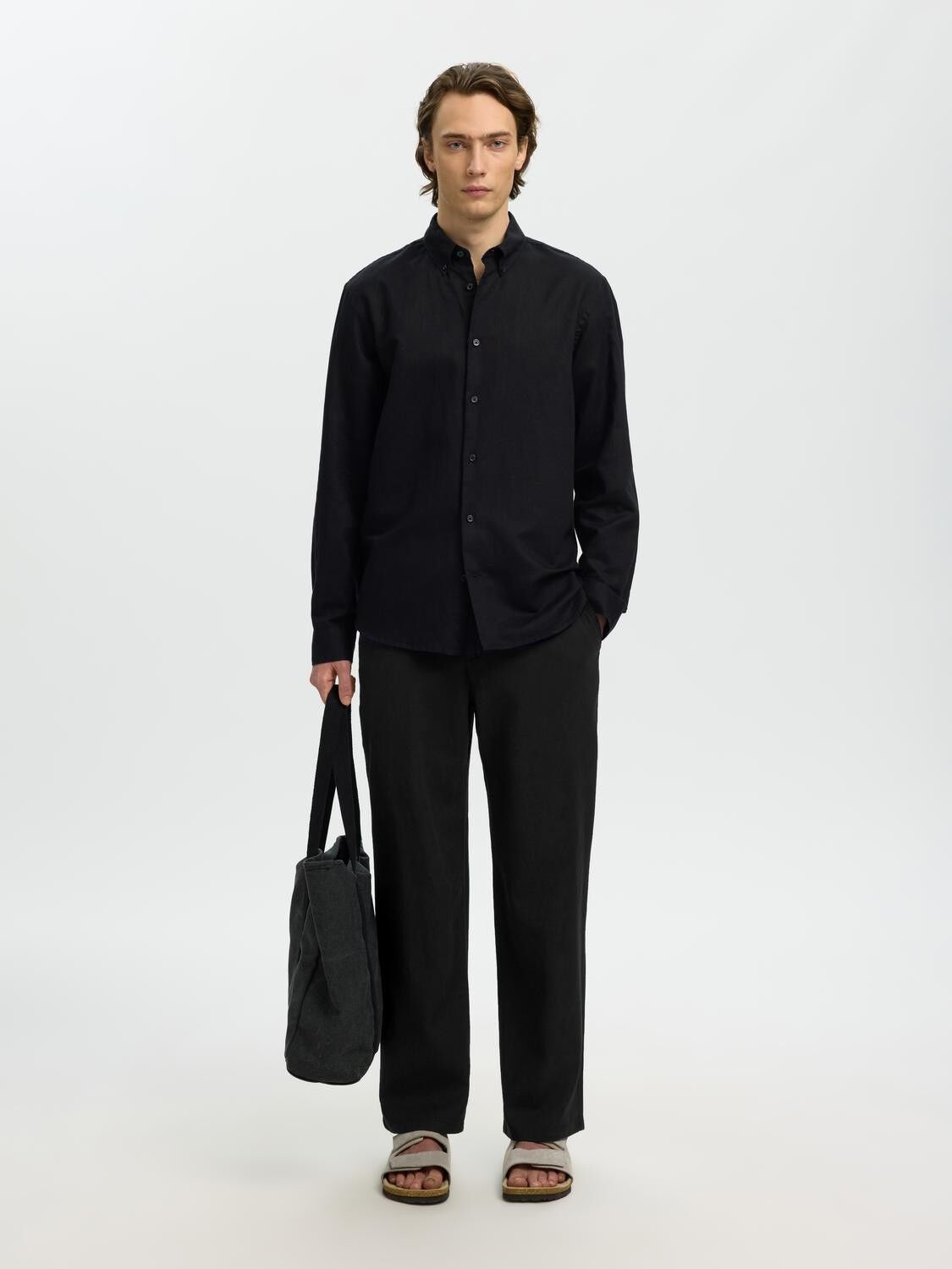 Slh220-Loose Brody Linen Bld Pant Noos