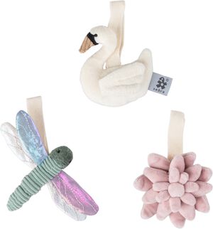 Aktivitetsleget&oslash;j, 3 stk. , blomst/guldsmed/svane