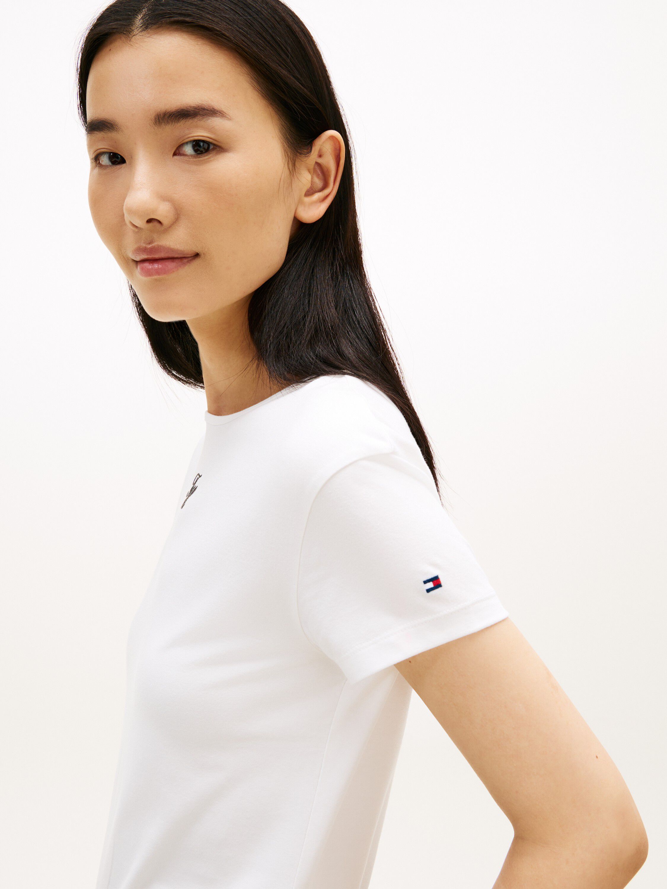 Textured Logo Slim Jersey T-Shirt