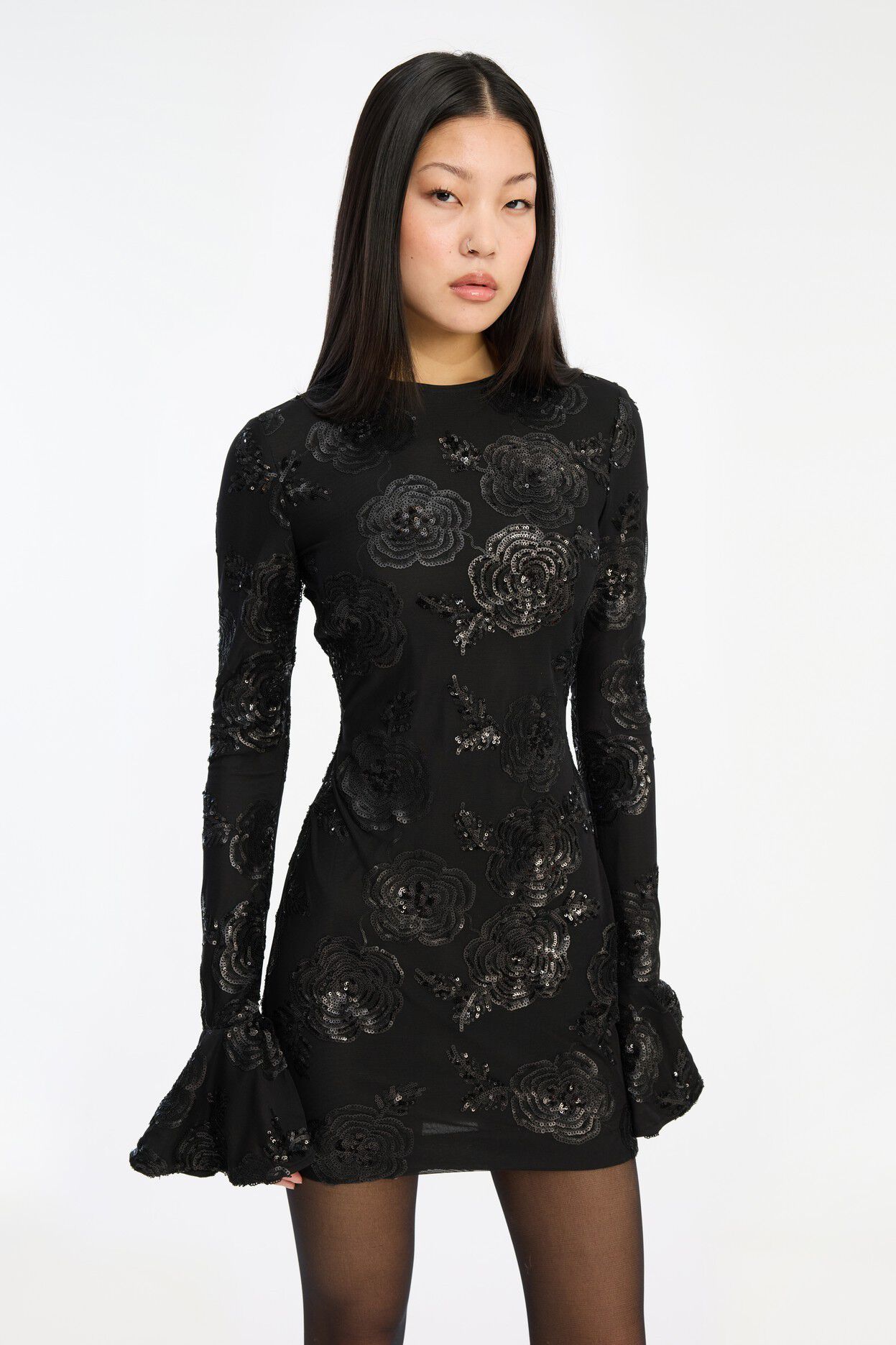 SEQUINS LS MINI DRESS