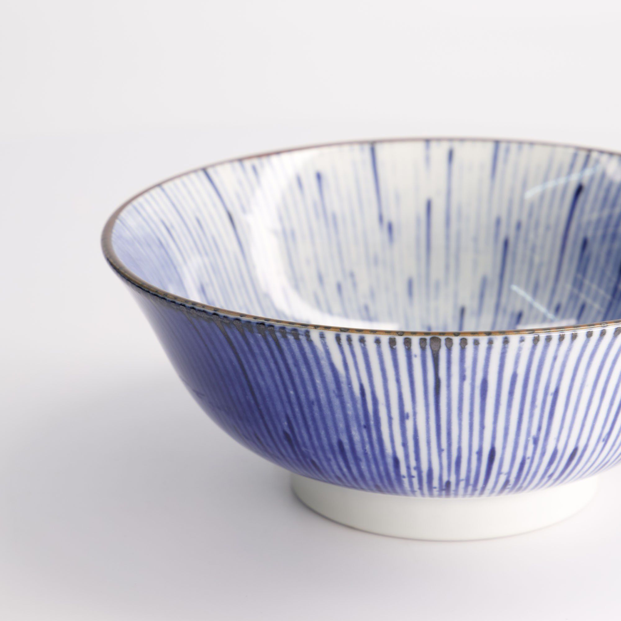 Mino Blue Mixed Bowls Ramen 19x8cm Hanabi 21603 6/36