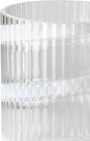 Lyngby Vase H25 cm swirl hvid mundblæst glas