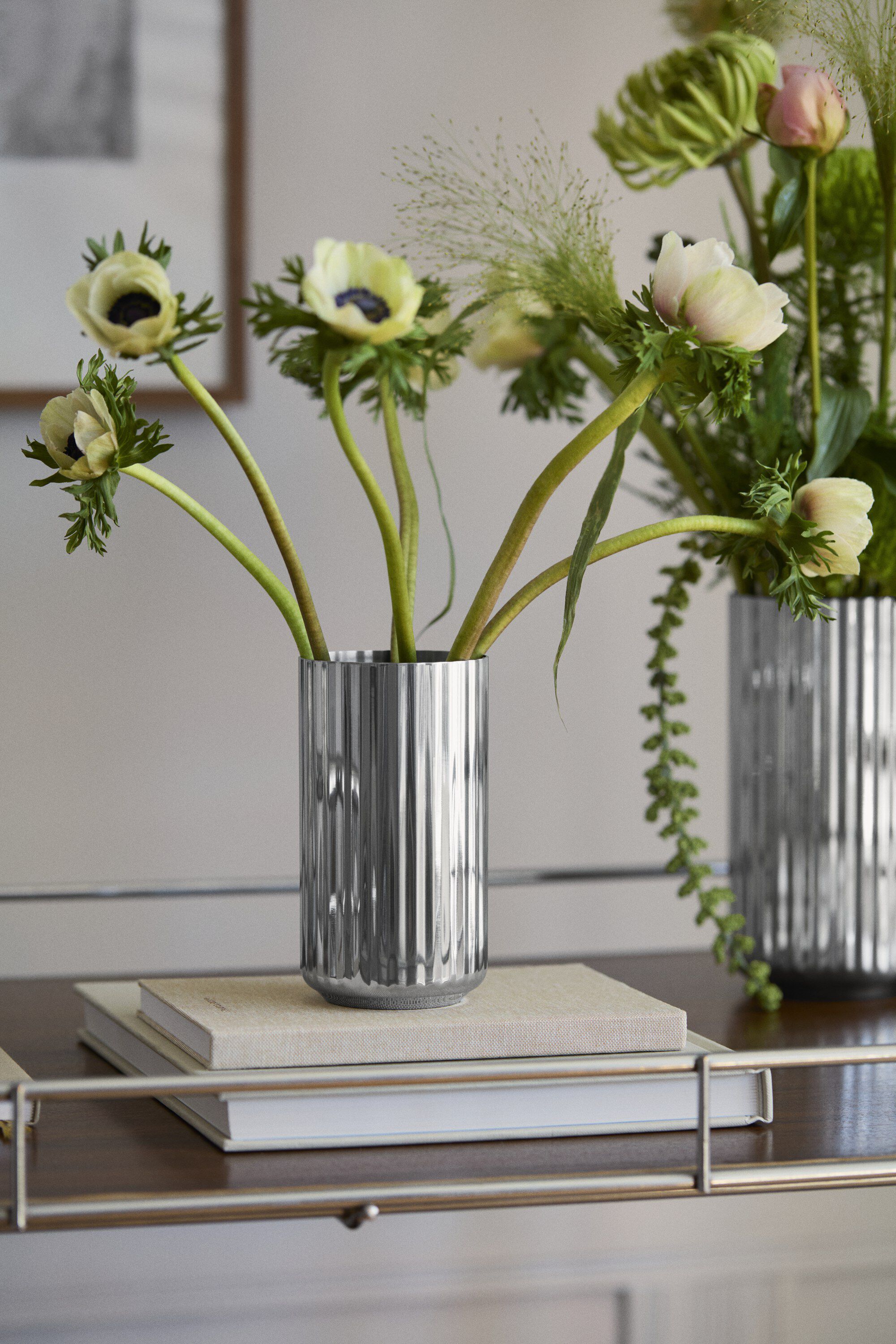 Lyngby Vase H15. 5 cm st&aring;l rustfrit st&aring;l
