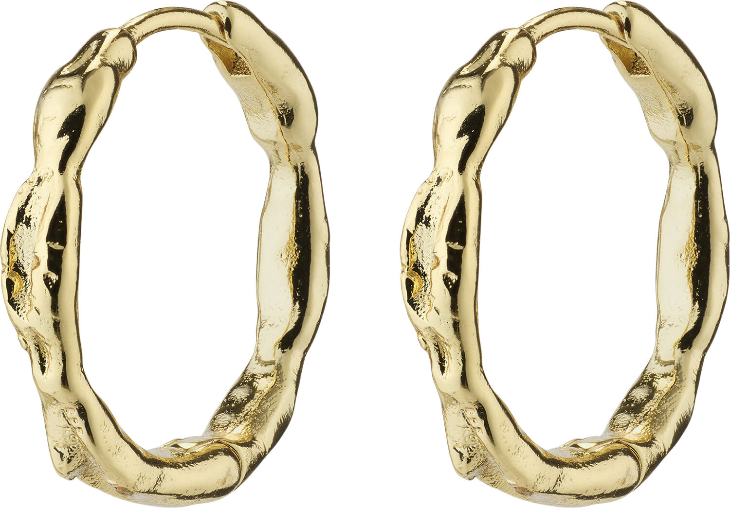 EDDY recycled organic shaped medium hoops gold-plated