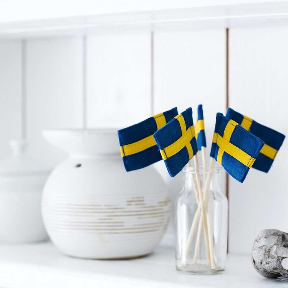 Lagkageflag med Svenske flag
