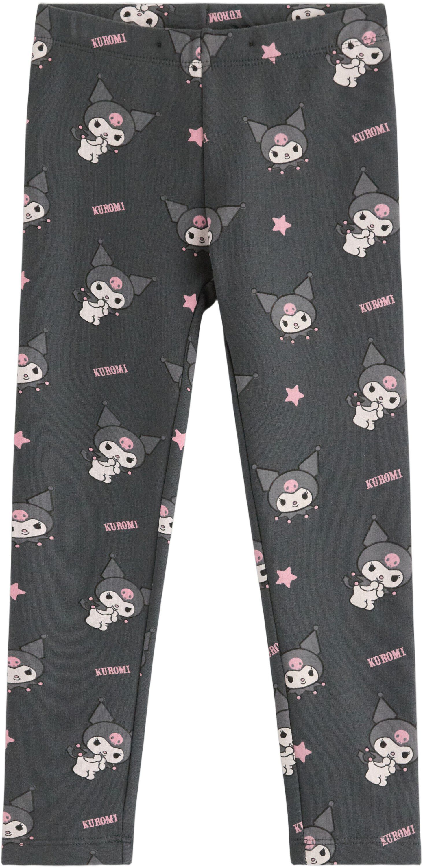 Leggings i mjuk bomullstrik&aring; med bo