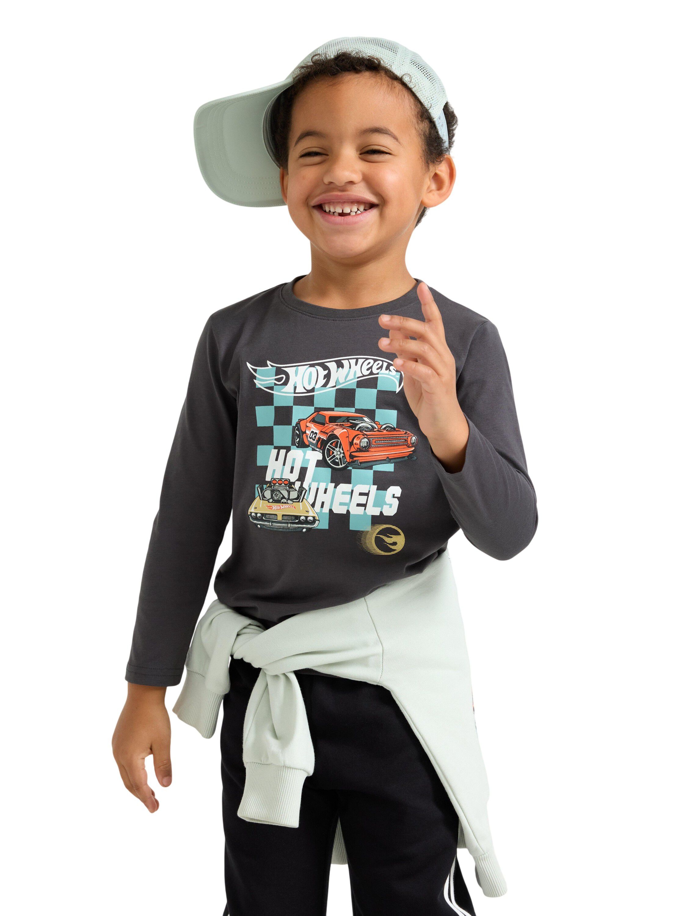 Long-sleeved top in soft cotton jer