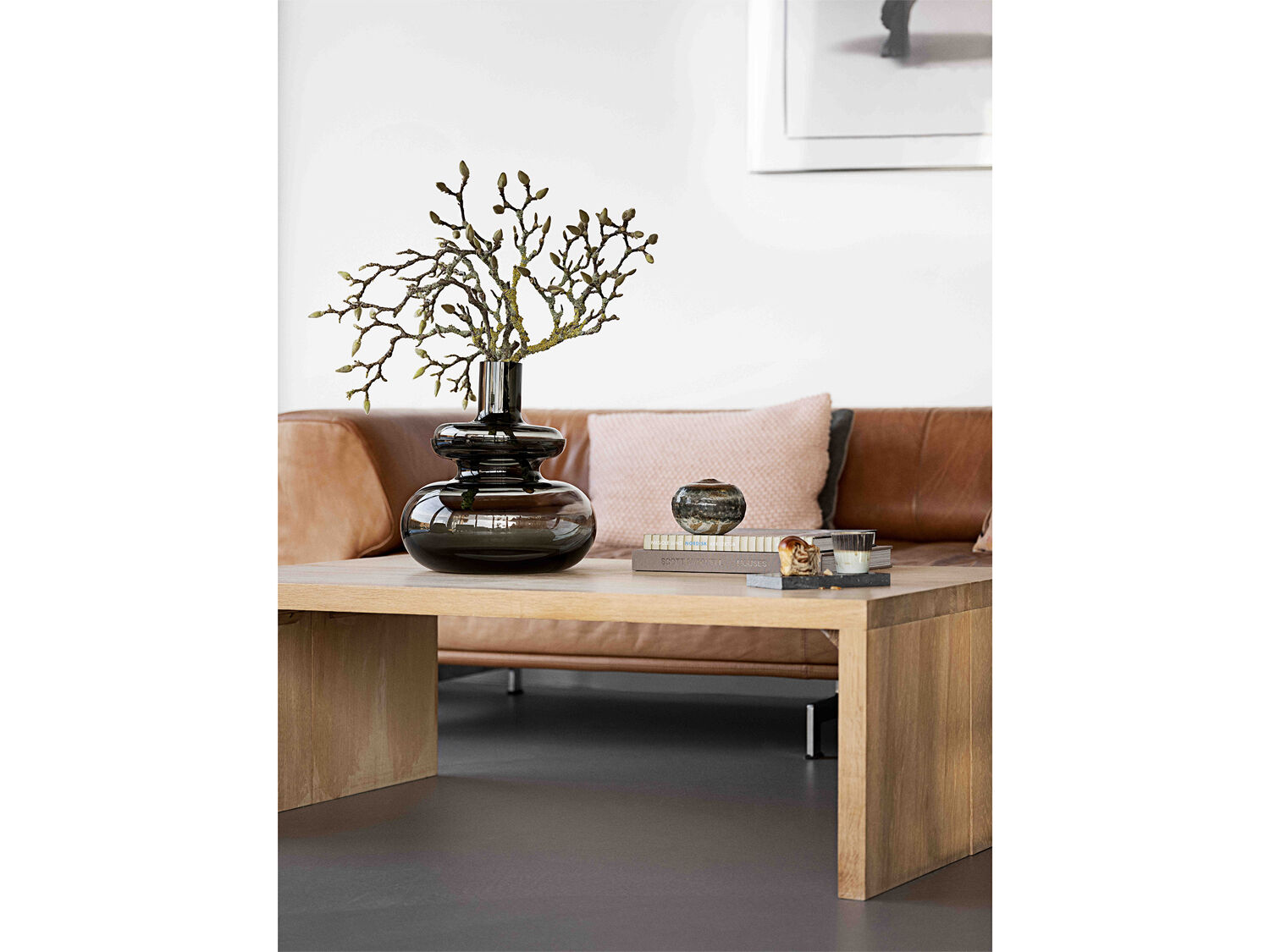 Vase Inu 31,7 x 33 cm Smoked Grey