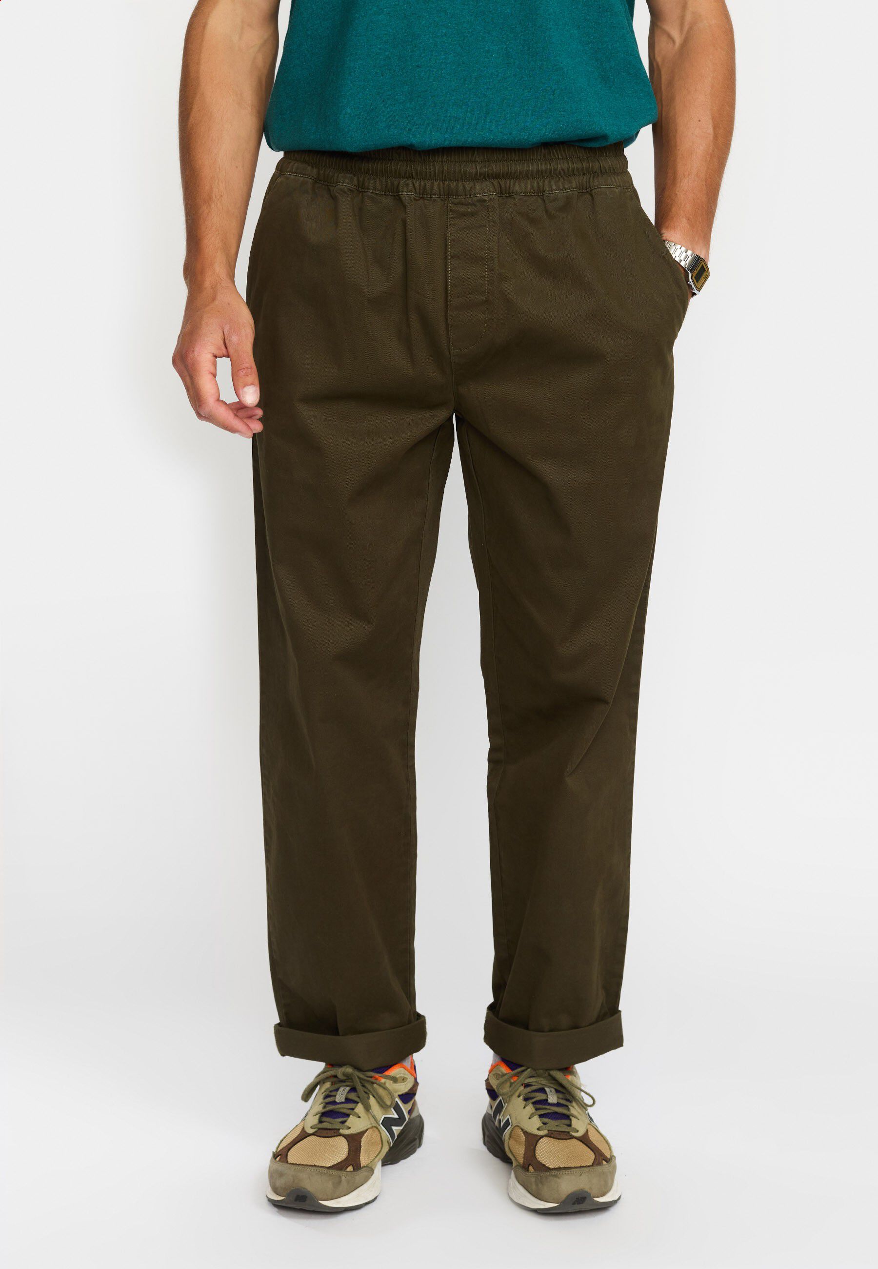 Casual trousers with elastic waist