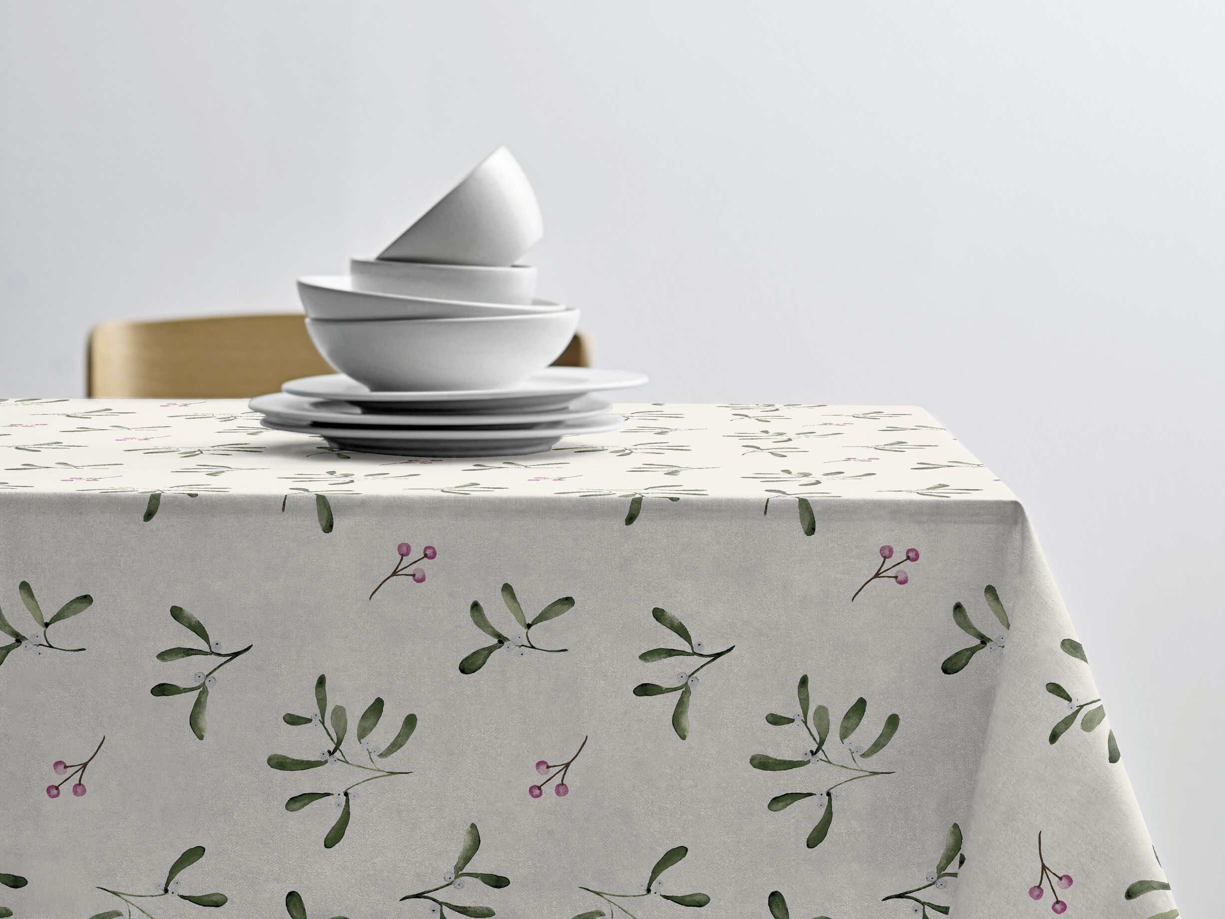 Juleduk 140x350 Mistletoe Nature