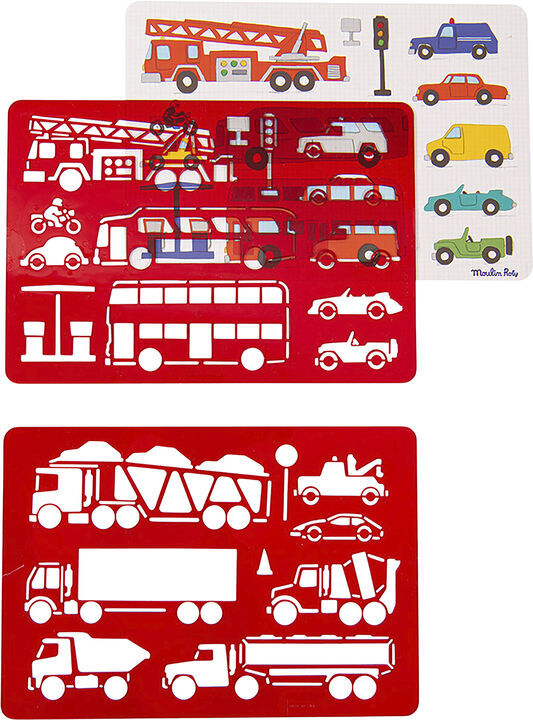 Moulin Roty - Stencil - Køretøjer