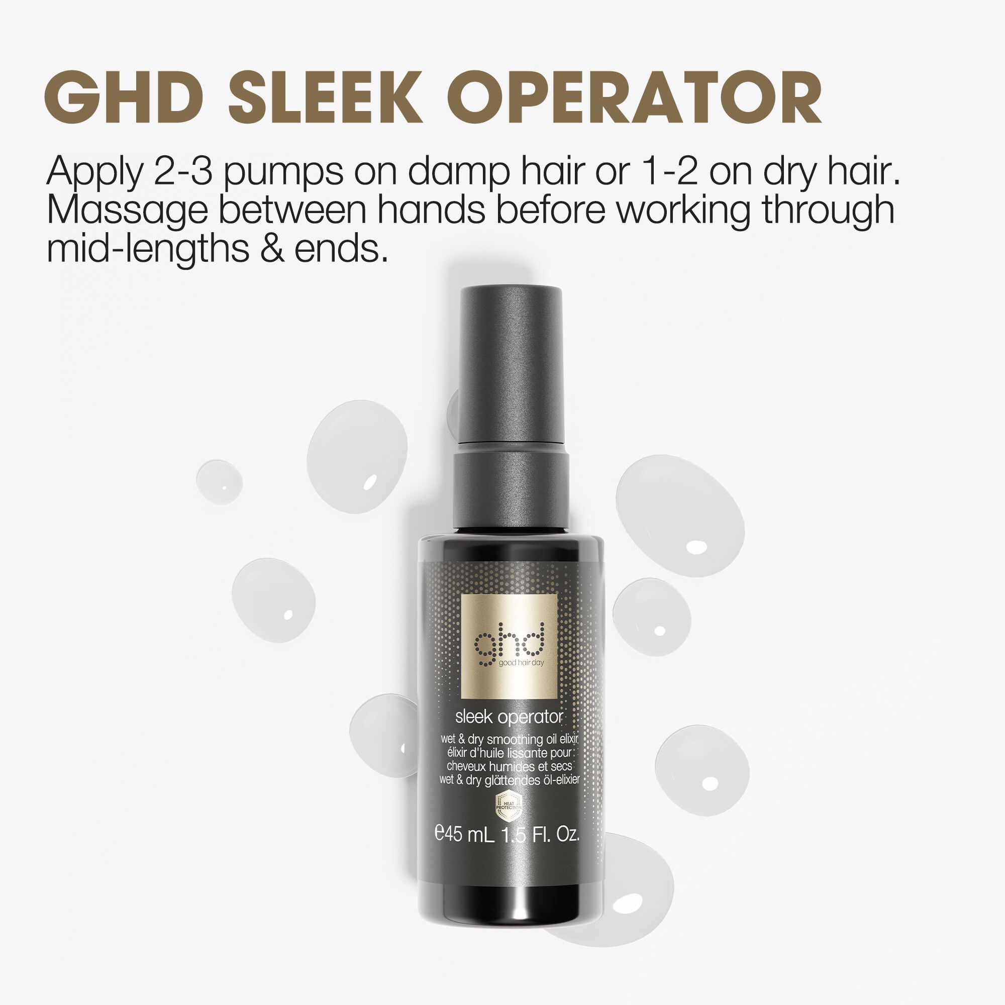 ghd Sleek Operator - Wet and Dry Hair Oil Elixir 45ml