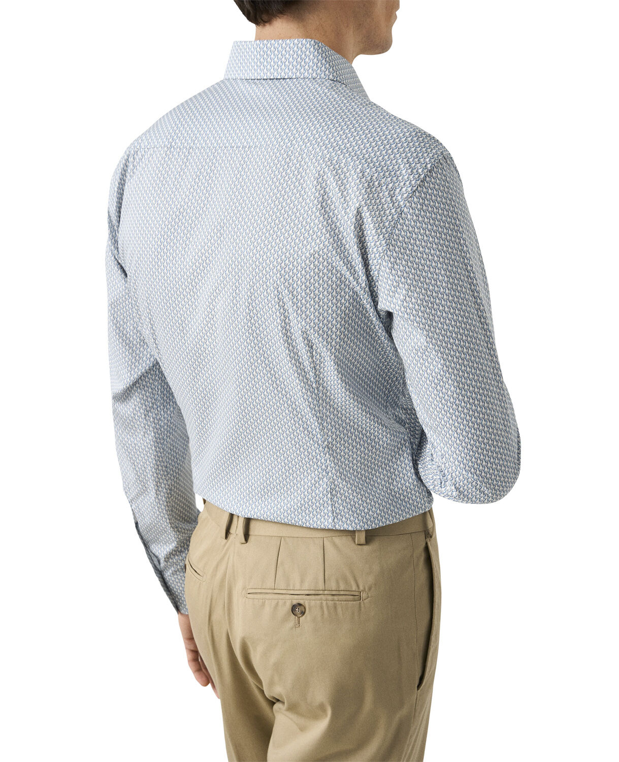 Contemporary Fit Light blue Parrot Print Signature Twill Shirt