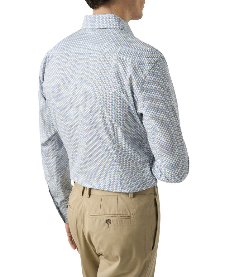 Contemporary Fit Light blue Parrot Print Signature Twill Shirt