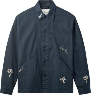 BERRY HERRINGBONE EMBROIDERY OVERSH