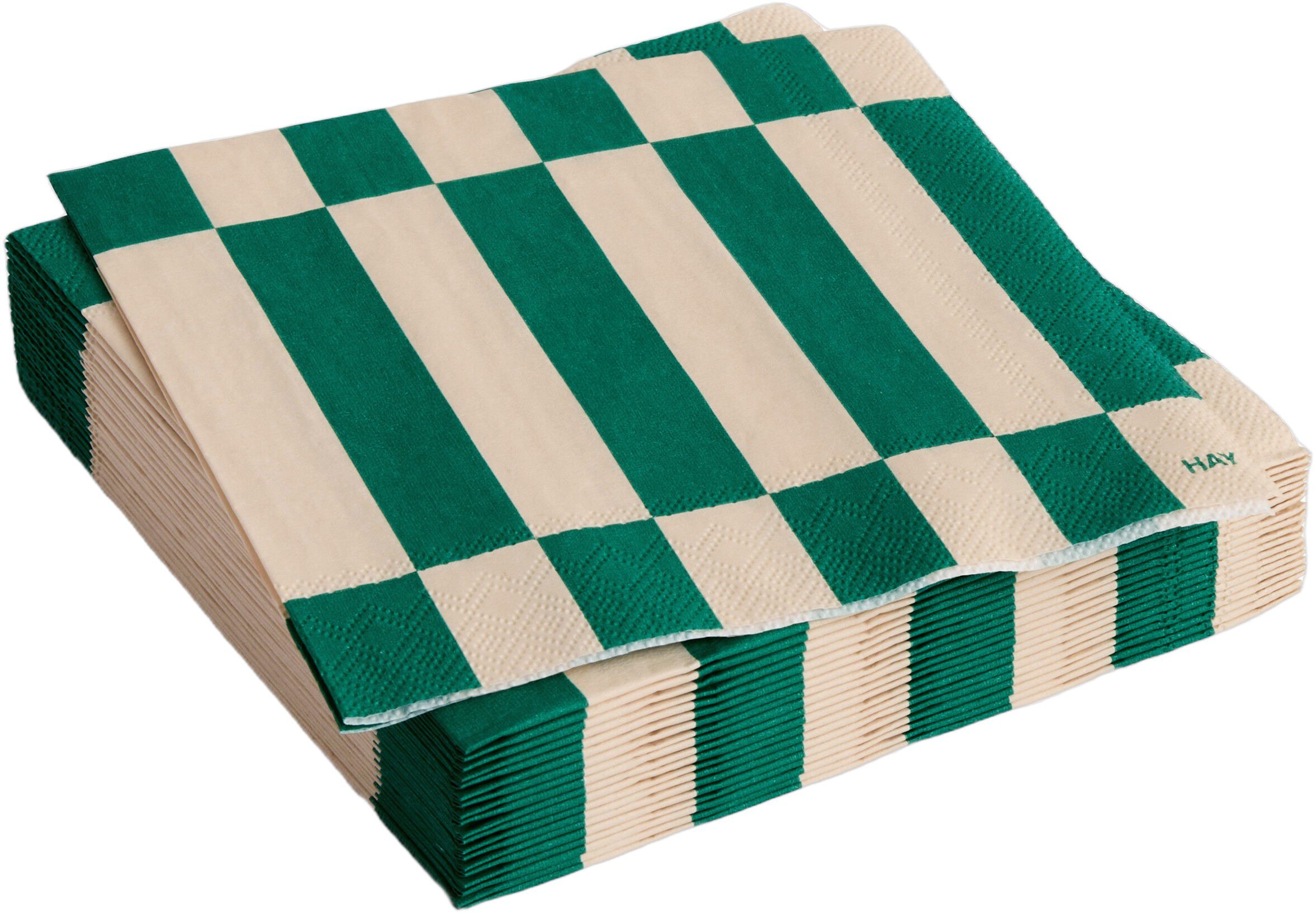 Pattern Napkins-Set of 20 Cocktail-Off-white and green