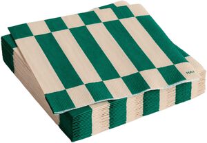 Pattern Napkins-Set of 20 Cocktail-Off-white and green