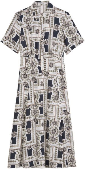 Woven dress, short sleeves, collar,