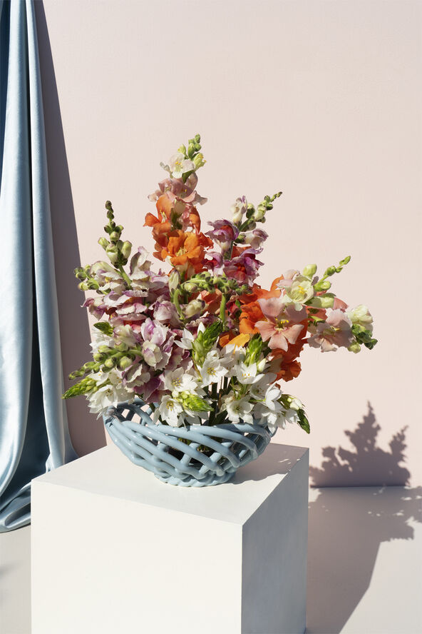 CERAMIC BASKET SICILIA SMALL LIGHT BLUE