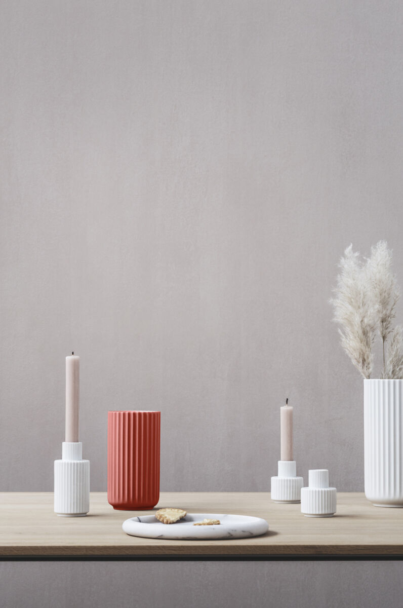 Lyngby Vase H15. 5 cm r&oslash;d porcel&aelig;n