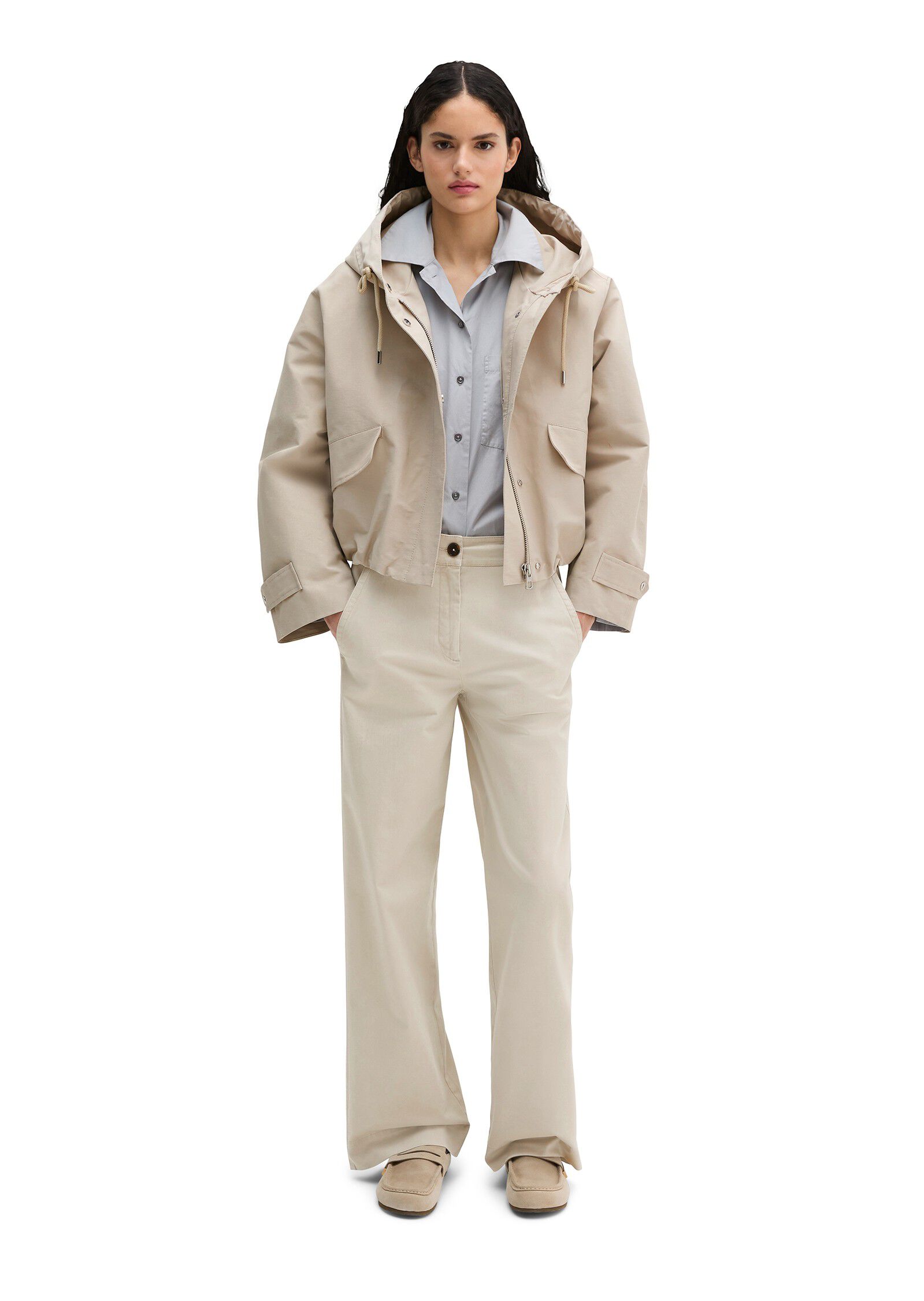 Canvas jacket, with hood, flap pock