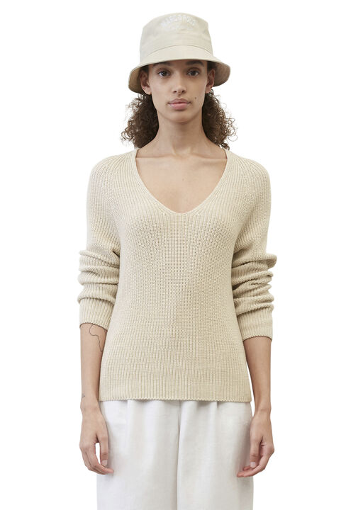 Cotton Pullover, V-neck