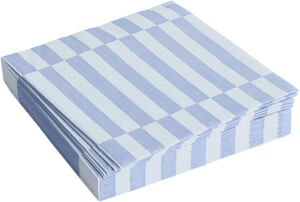 Pattern Napkins-Set of 20 Lunch-Light blue and dusty blue pillar strip