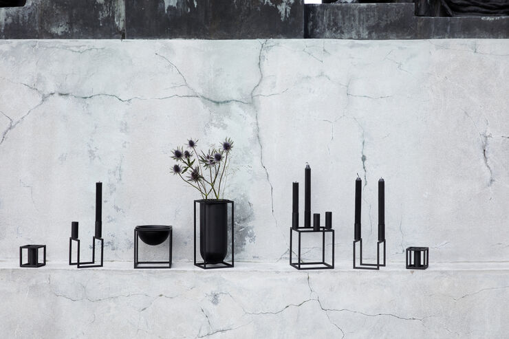Kubus 1, Candle Holder, Black