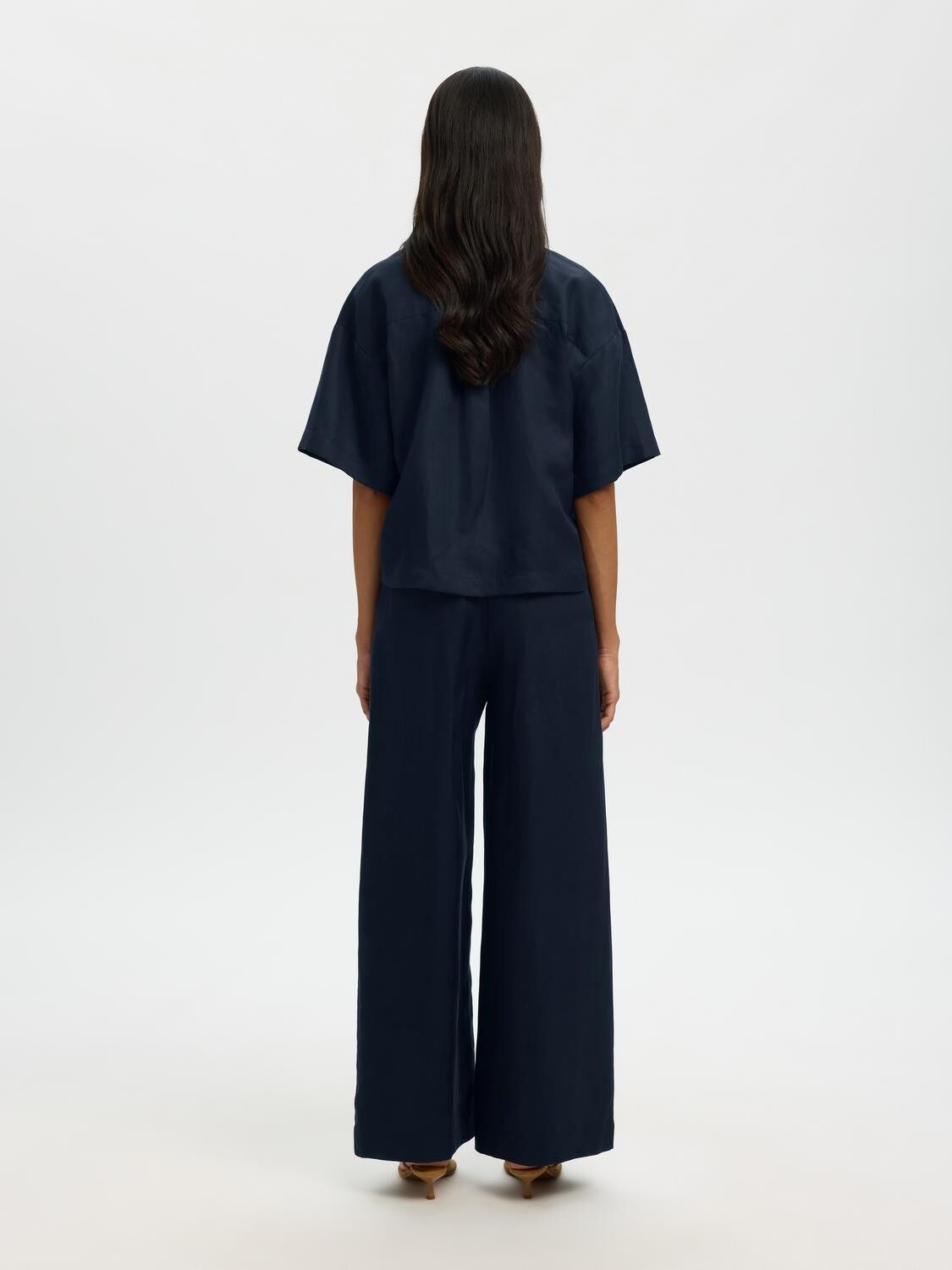 Slflyra 2/4 Boxy Linen Blend Shirt Noos