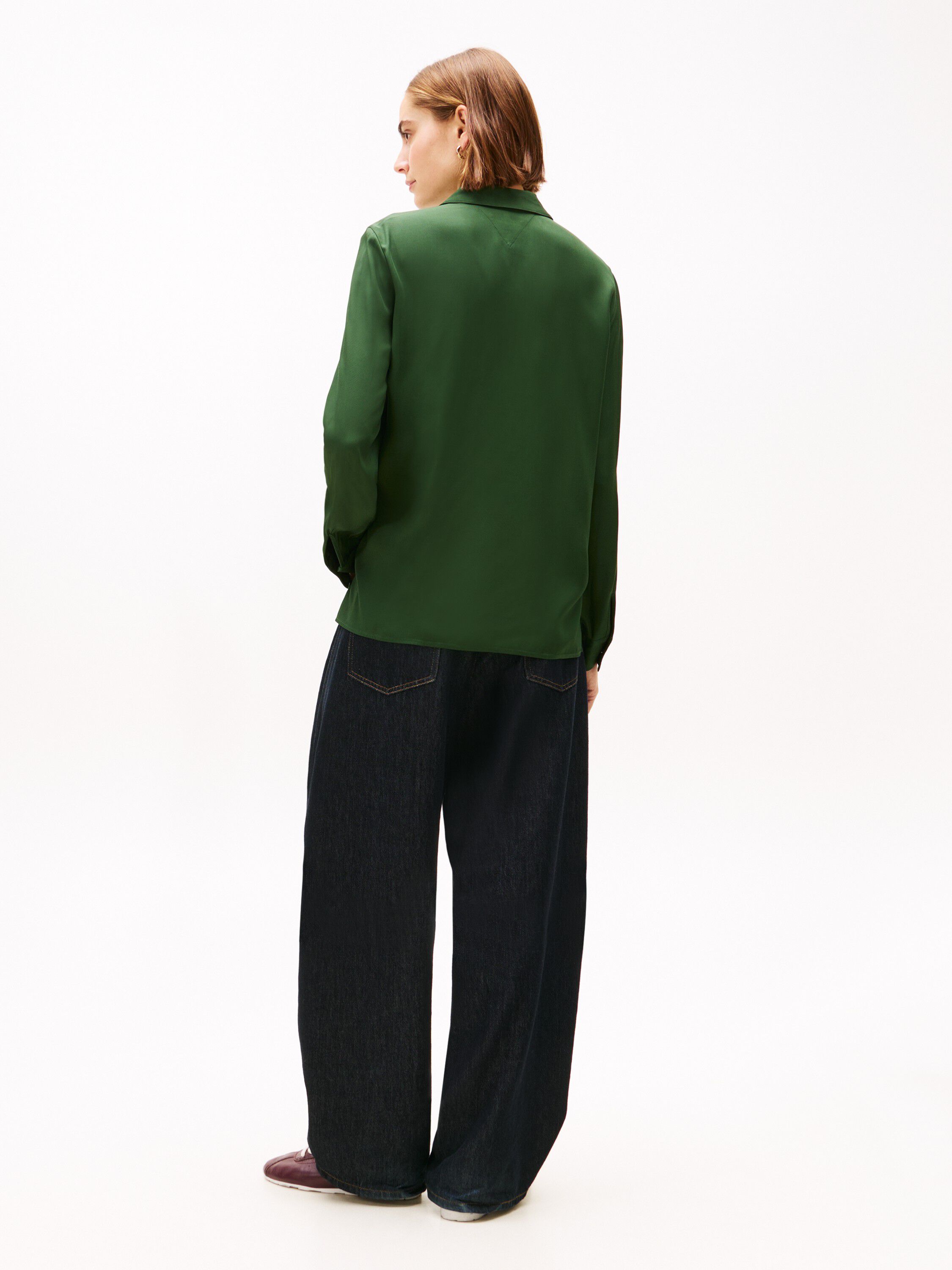 Regular Fit Concealed Placket Twill Shirt