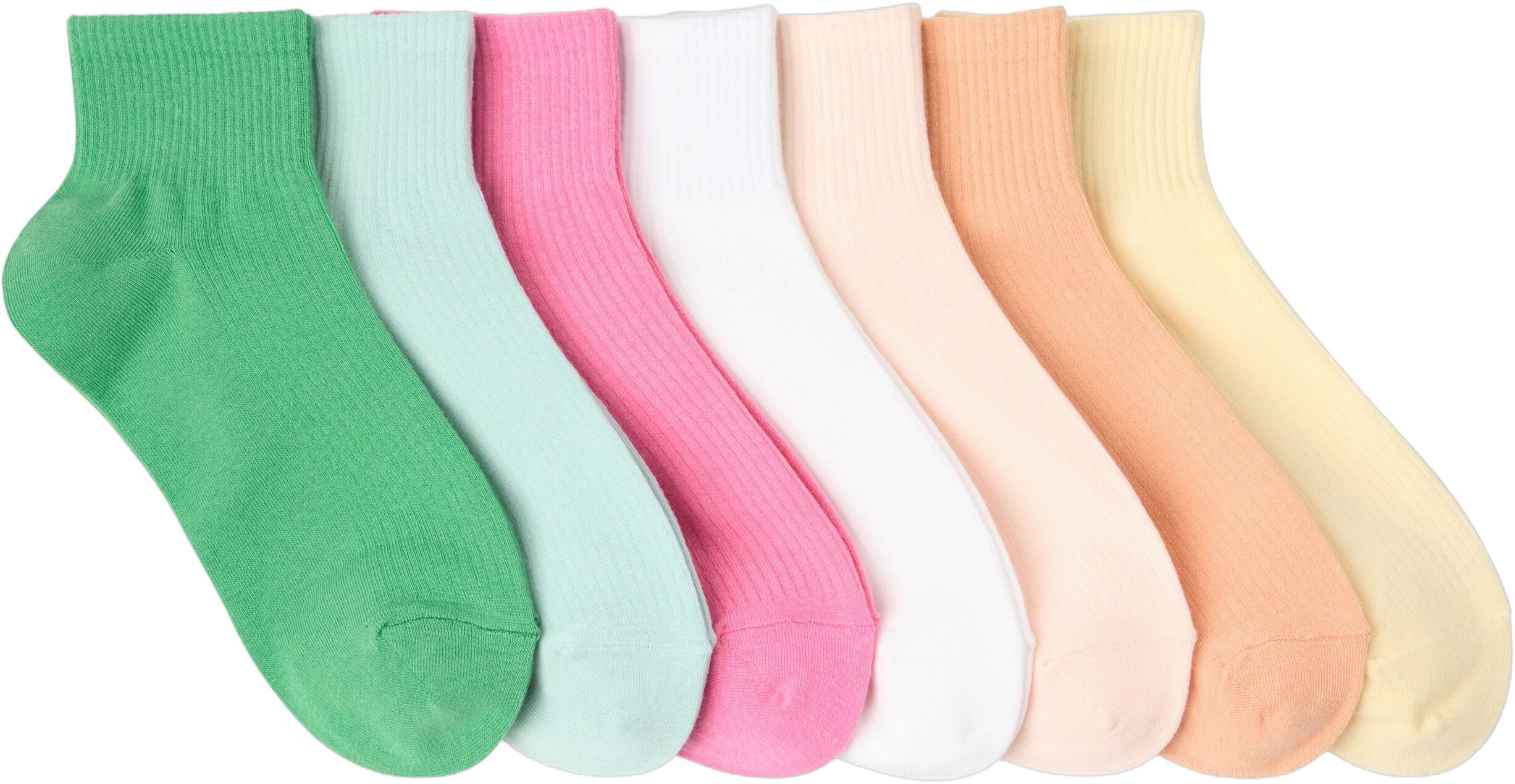 Ribbed high ankle socks in differen